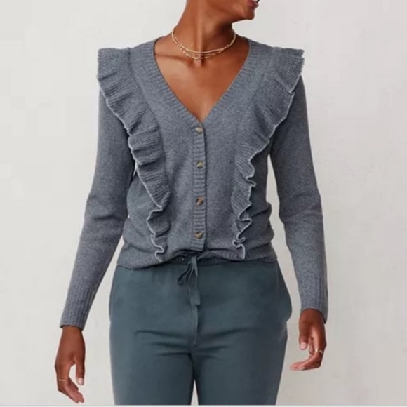Lauren Conrad Lc Ruffle Cardigan 